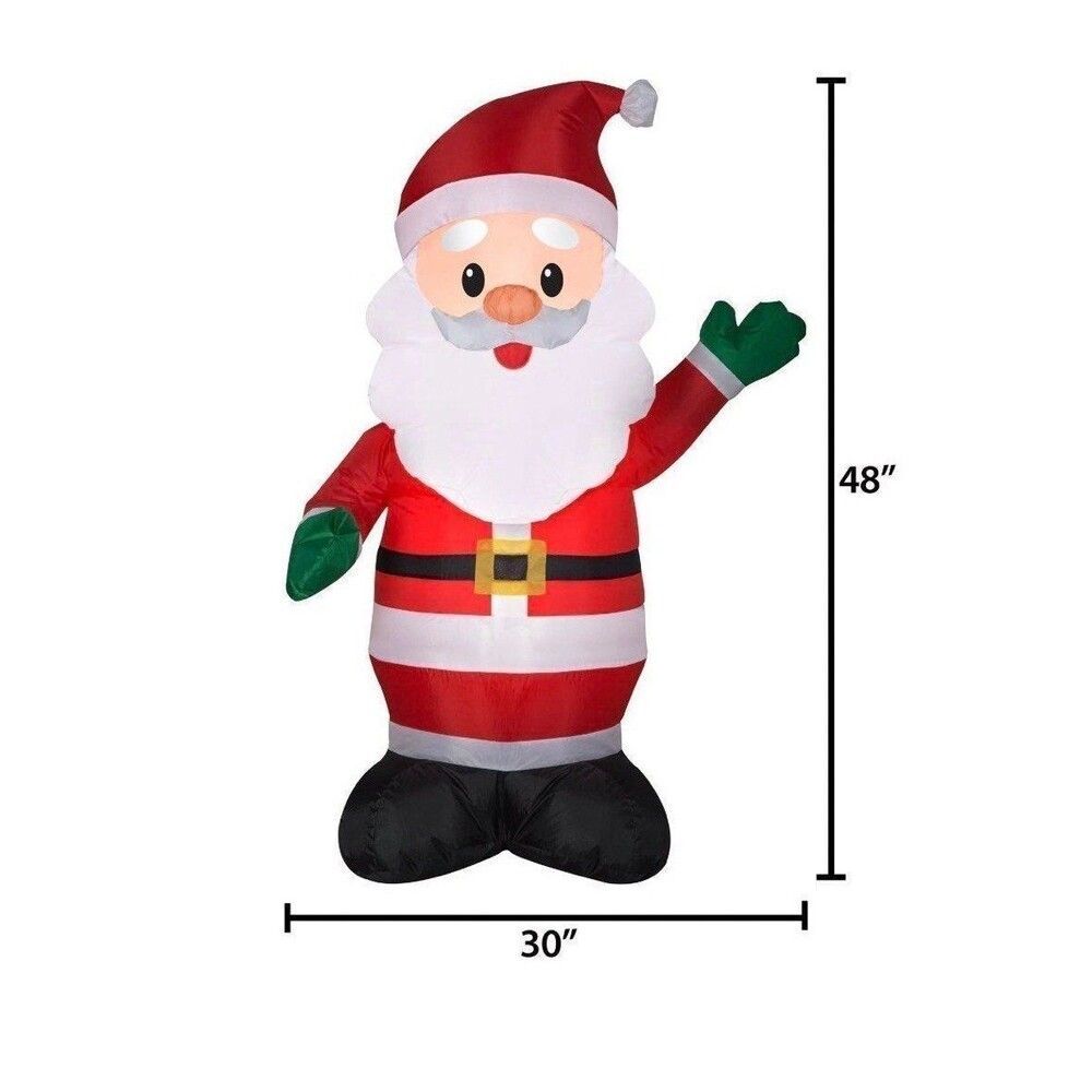 4ft Waving Santa Holiday Inflatable - Picture 2 of 5